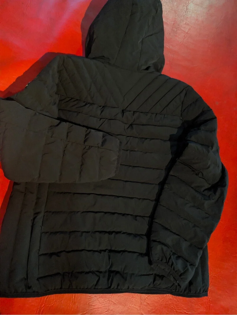 Michael Kors Packable Down Fill Black Hooded Jacket Size L